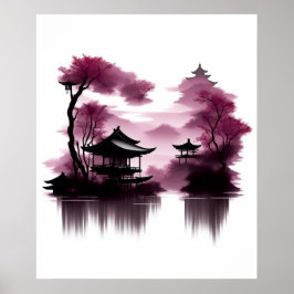 Japanische Landschaft - Poster