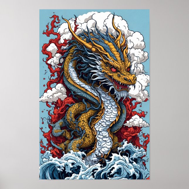 Japanischer Drachen Poster (Framsidan)