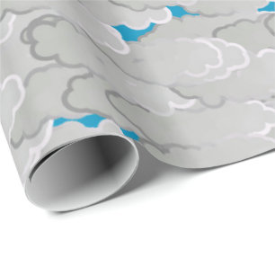 Japanmoln, sommardag, vit och himmelblått presentpapper