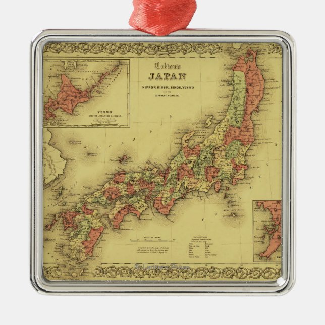 JapanPanoramic MapJapan Julgransprydnad Metall (Framsidan)