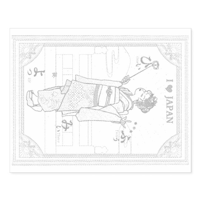 Japan's ancient capital and cute maiko. stämpel (Tryck)