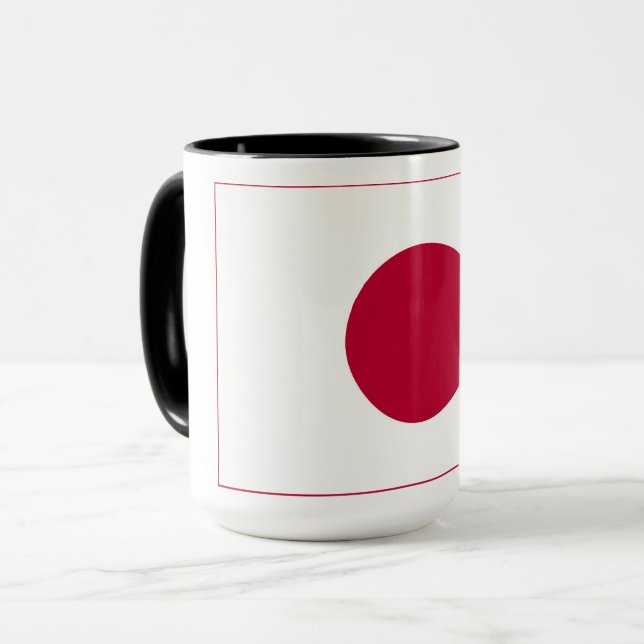Japans flagga: Hinomaru, Nisshōki, Den röda uppgåe Mugg (Framsida vänster)
