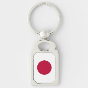 Japans flagga: Hinomaru, Nisshōki, Den röda uppgåe Rektangulärt Silverfärgad Nyckelring