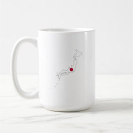 Japans flagga på kartan kaffemugg