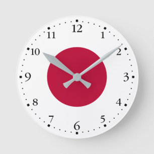 Japans flagga rund klocka