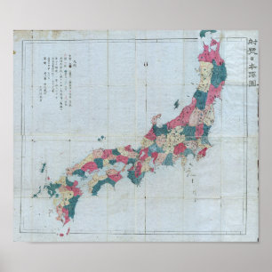 Japans gamla Karta Poster