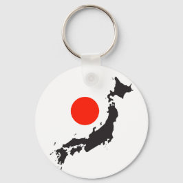 Japans karta-kontur och cirkel nyckelring