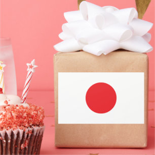 Japans nationella Flagga Rektangulärt Klistermärke