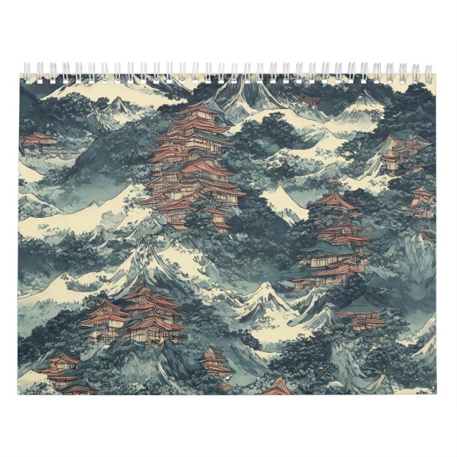 Japans oljemålning liggande kalender (Omslag)