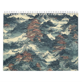 Japans oljemålning liggande kalender