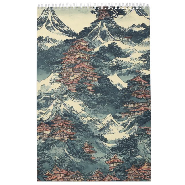 Japans oljemålning liggande kalender (Omslag)