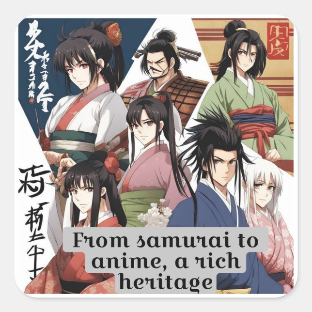 Japans rik fyrkantigt klistermärke (Framsida)