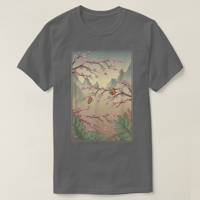 Japans Söt Flower Japans Rosa Sakura Cherry Bl T Shirt (Design framsida)