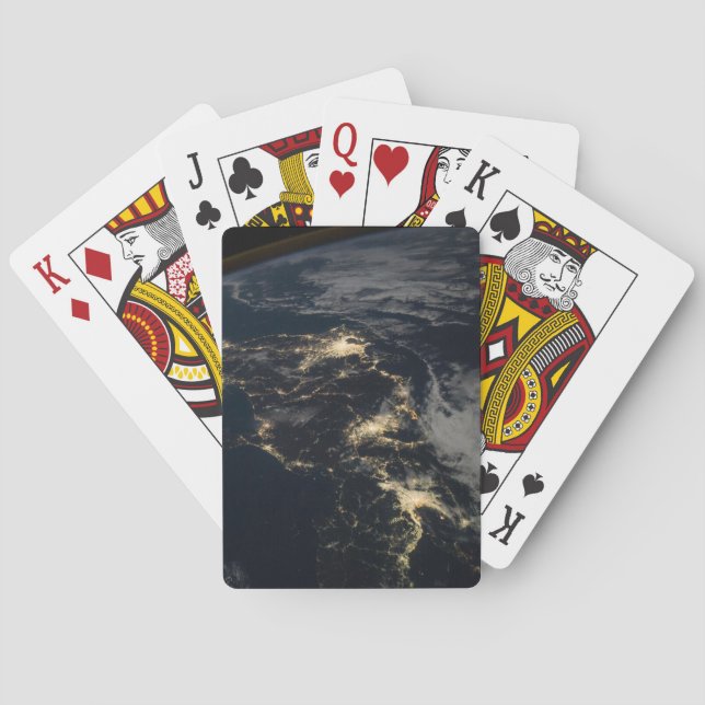 Japans stad Ljus på natten. Casinokort (Baksidan)