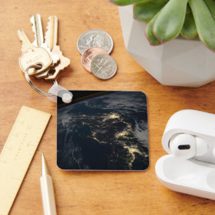 Japans stad Ljus på natten. Nyckelring