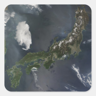 Japans största ö, Honshu Fyrkantigt Klistermärke
