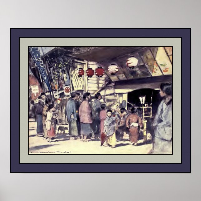 Japans vattenfärg ~ "The Bill of the Play" ~ 1901  Poster (Framsidan)