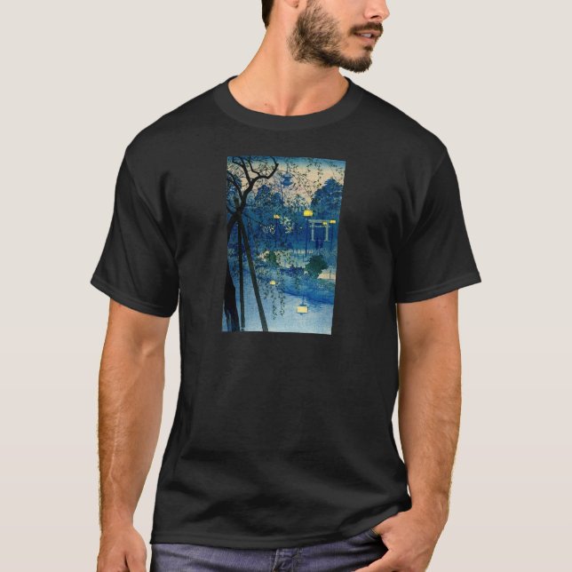 Japansk afton för vintage i blått tee (Framsida)