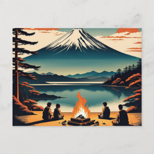 Japansk AI Mt Fuji Camping Helg Vykort