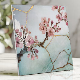 Japansk akvarell Körsbärsblom Kintsugi Kakelplatta