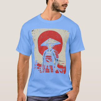 Japansk Alien Warrior Samuraj Katana UFO Konst Kvi T Shirt