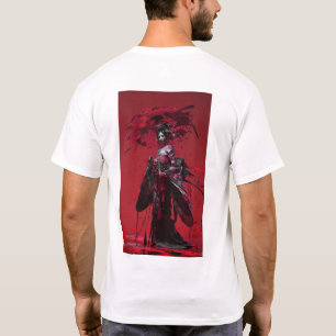 Japansk Anime Girl in Traditional Kimono T-Shirt