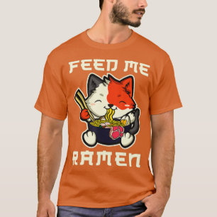 Japansk Anime Kawaii Ramen Noodles Cat T Shirt