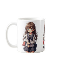 Japansk Anime School Girl