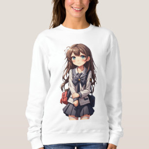 Japansk Anime School Girl T Shirt