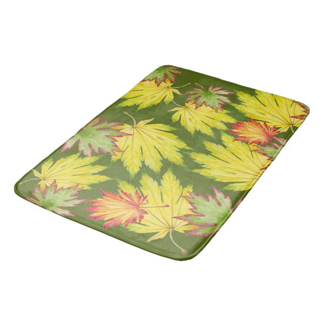 Japansk apel på en badmatt badrumsmatta (Vinklad)