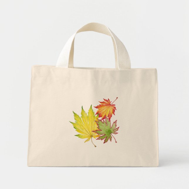 Japansk apel på en regnig Tote Mini Tygkasse (Framsidan)