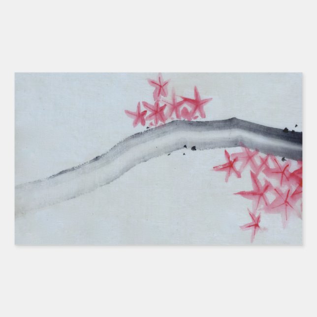 Japansk apel rektangulärt klistermärke (Framsida)