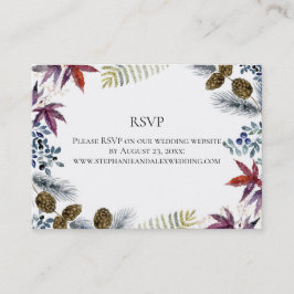 Japansk aple Blommigt Watercolor Bröllop Visitkort