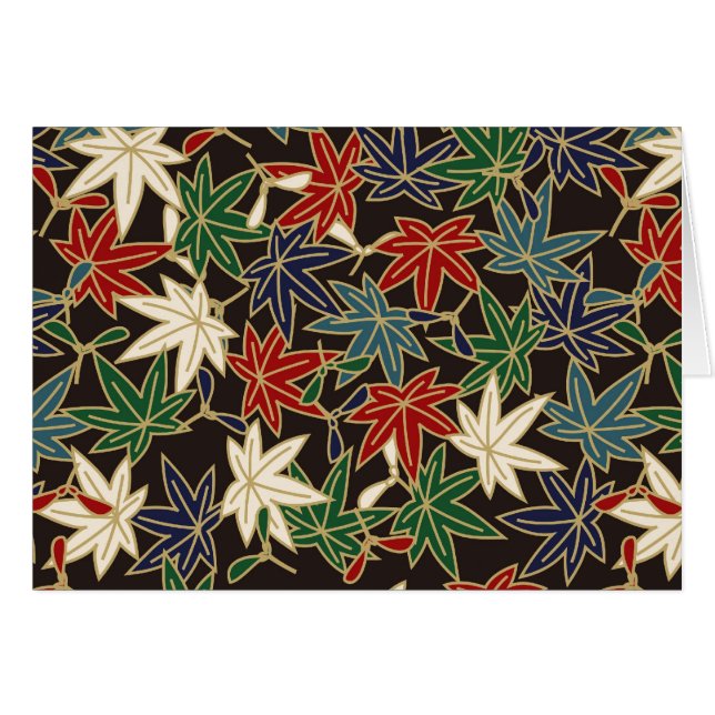 Japansk aple Löv Hälsningskort (Framsidan Horizontal)