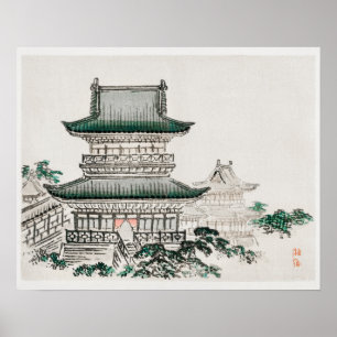 Japansk arkitektur av Kōno Bairei (1844-1895) Poster