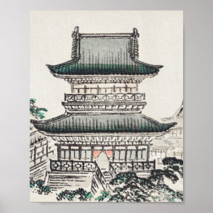 Japansk arkitektur av Kōno Bairei Poster