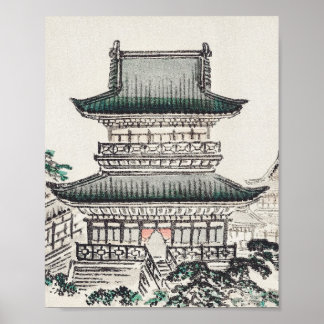 Japansk arkitektur av Kōno Bairei Poster