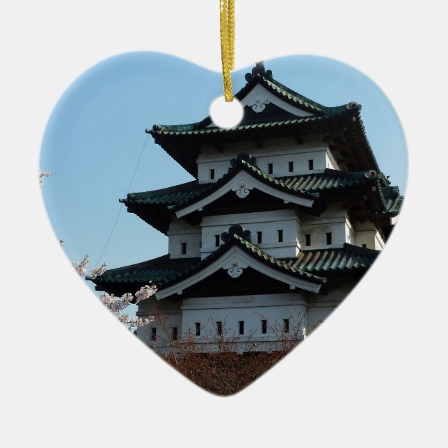 Japansk arkitektur i Castle Byggnad Julgransprydnad Keramik (Framsidan)