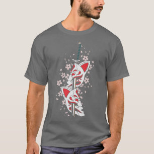 Japansk Art Cat Kendo Katana Samurai Ninja Shinob T Shirt