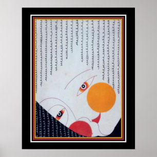 Japansk Art Deco-teatermask Skriv ut ca 1928 Poster