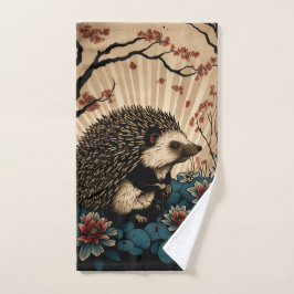 Japansk Art Hedgehog Tvättar Trasa