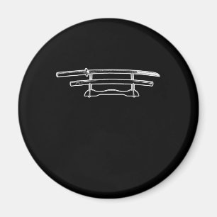 Japansk Art Katana Sword Japan Warrior Samurai Gi Magnet