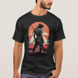 Japansk Art Ninja Anime Stil Samurai T Shirt