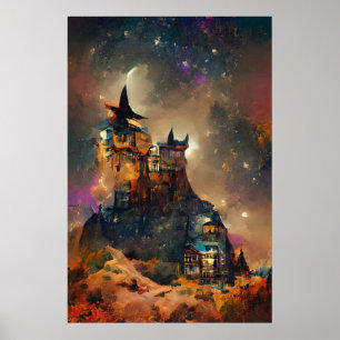 Japansk Art Print, Magic Castle, Fantasy Castle Poster
