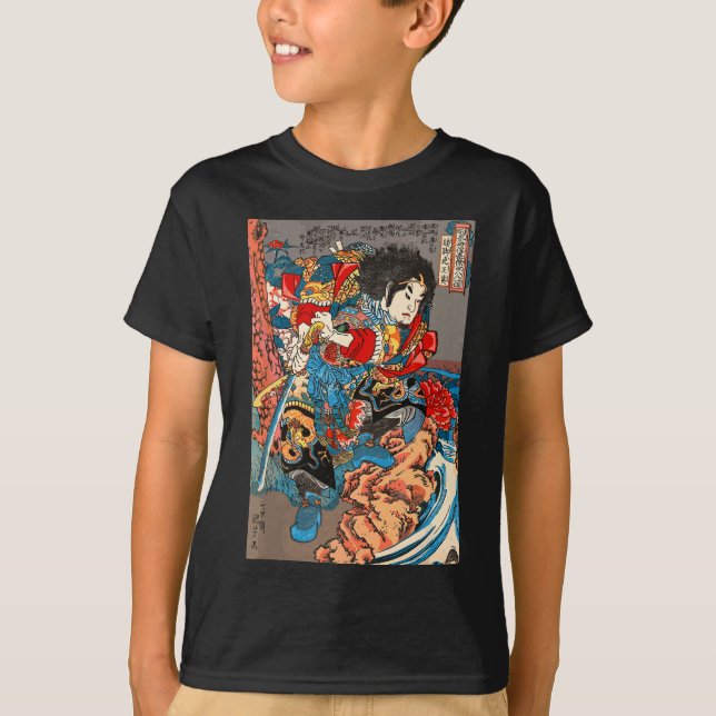 Japansk Art Samurai Aesthetic Graphic T Shirt (Framsida)