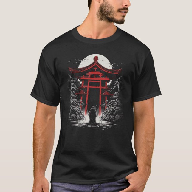 Japansk Art Torii Grind Ema Prayer Plaques Zen Bud T Shirt (Framsida)