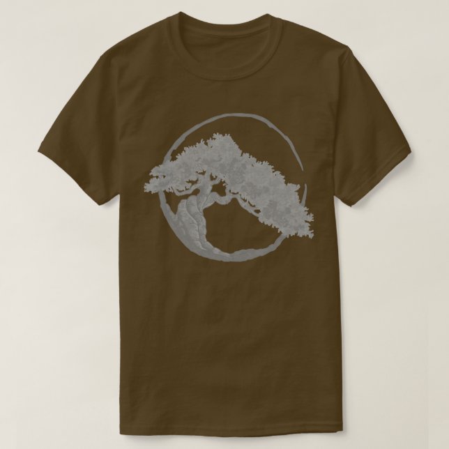 Japansk Art Zen Träd Bonsai T Shirt (Design framsida)