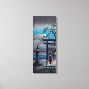 Japansk asiatisk Art Hakone Sjö i Moonlight Canvastryck