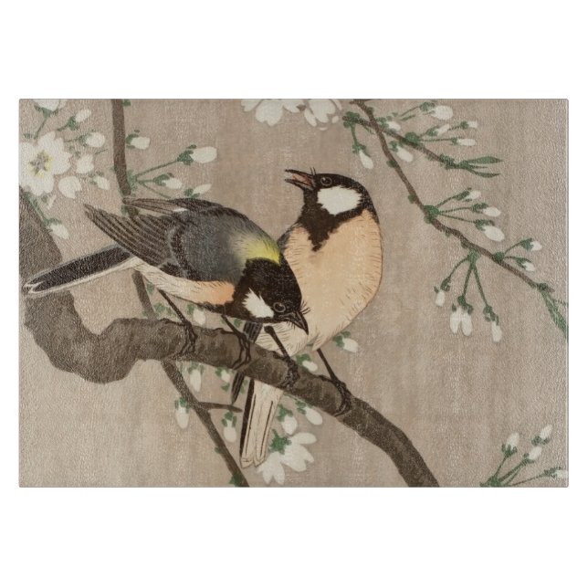 Japansk asiatisk Ohara Koson Fågel Chickadee Sångf (Framsidan)