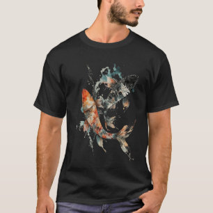 Japansk asiatisk Stil Yin Yang Koi Fish Carp Nishi T Shirt